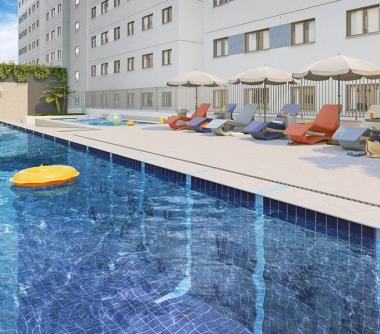 Perspectiva artística da piscina