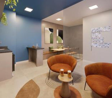 Perspectiva artística do espaço bar