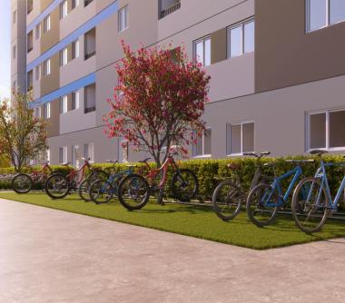 Perspectiva artística do bicicletário