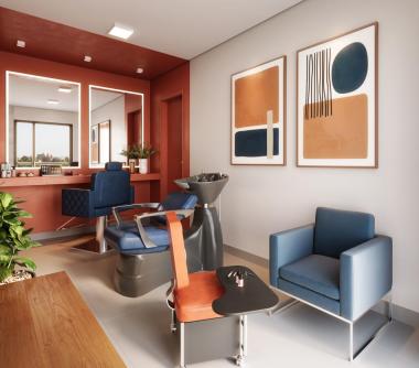 Perspectiva artística da sala de beleza