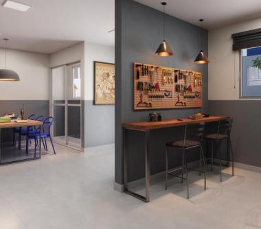 Perspectiva artística do espaço bricolagem