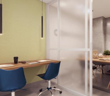 Perspectiva artística do coworking