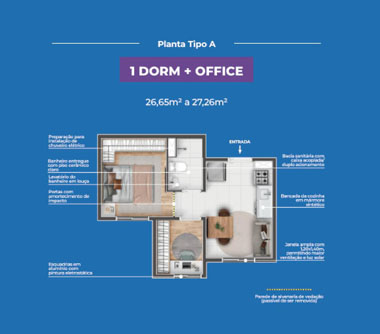 Perspectiva artística da planta tipo A