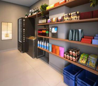 Perspectiva artística do mini mercado