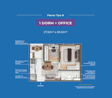 Perspectiva artística da planta tipo B