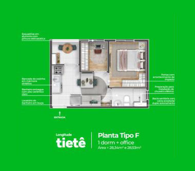 Perspectiva artística da planta tipo F