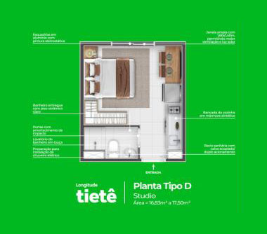Perspectiva artística da planta tipo D