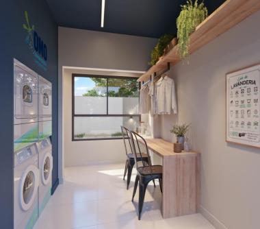 Perspectiva artística da lavanderia