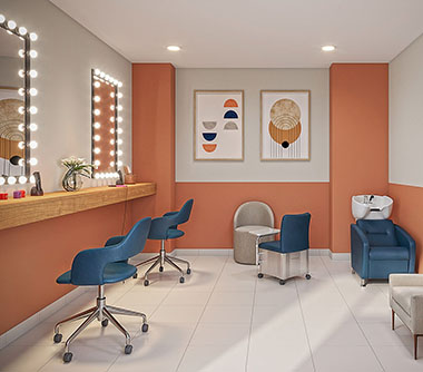 Perspectiva artística do espaço beleza