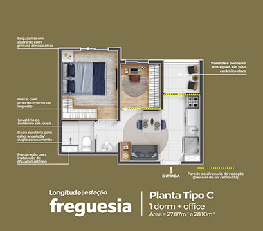 Perspectiva artística da planta tipo C