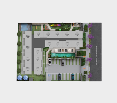 Perspectiva artística da Implantação Mapa Chave