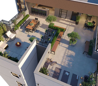 Perspectiva artística do rooftop