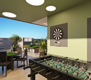 Perspectiva artística do espaço jogos