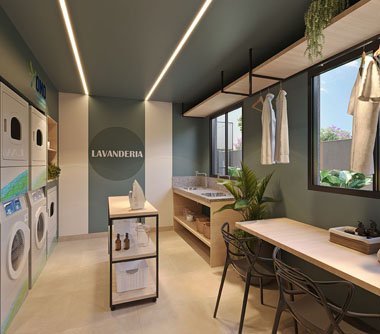 Perspectiva artística da lavanderia